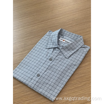 Male spandex long sleeve check shirt